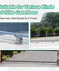 Heavy Duty 4 Inch V Groove Gate Wheel Kit Built Tough With 3000 Lbs Capacity displayed on sliding gate track
