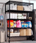 Wire Storage Rack On Wheels, Five Tier Metal Shelving For Kitchen Or Garage, 24 Inch Wide By 18 Inch Deep By 75 Inch High, NSF Approved Durable Steel Frame With Easy Roll Mobility, Perfect For Food, Spices, Utensils, And Daily Essentials, in laundry room