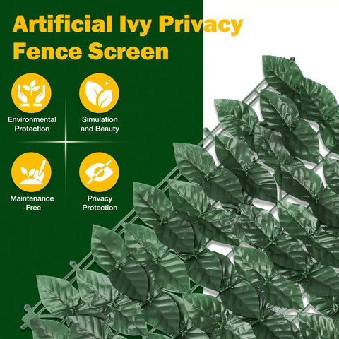 Artificial Ivy Privacy Fence Screen 120 Inch Long By 40 Inch Wide For Patio Balcony Garden And Backyard Vibe Decor