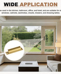 Living room with garden view and close-up of bronze 10 Pack 3.54 Inch Aluminum Alloy Drawer Pulls And Window Sash Lift Handles