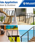 Rectangular Black Aluminum Cable Railing Handrail For Decks Badass Strength And Slick Matte Finish Rock Solid Frame Top Shelf Craftsmanship For Modern Outdoor Patio Safety Installations on stairs and patios.