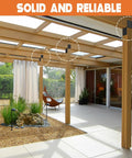 Pergola structure with Heavy Duty 8 Piece Post Brackets Kit For 4x4 Wood Deck Posts Mounting, 3.6 Inch Inner Diameter 14 Gauge Steel Base