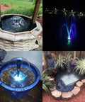 15W Submersible Fountain Pump With 12 RGB LED Lights For A Lit Glow in various outdoor water features and ponds