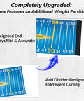 53 Inch Waterproof Folding Fishing Ruler with Bump Board highlighting weighted end and upgrade feature for flat accuracy