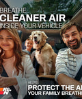 Family and dog in car using Lifetime Washable Cabin Air Filter For Toyota And Lexus SUVs And Trucks With Premium Odor Control