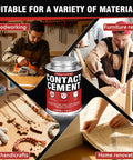 Top Grade Contact Cement Adhesive 4.16 Oz With Brush For Leather Wood Rubbers And Couch Fixes used in woodworking and furniture repair.