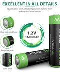 Go-To High Capacity 1600mAh Ni-MH AA Rechargeable Battery For Outdoor Solar Lights And Everyday Devices with steel shell features