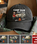 Custom Camping Baseball Cap With Personalized Name Camp Hair Dont Care Design RV Camper Gift For Women And Men Outdoor Lovers