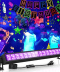 30W Black Light Bar With 30 LEDs Black Light Flood Light With Switch Plug And 5ft Cable at birthday party.