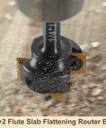 Two Plus Two Flute Slab Flattening Router Bit With One Quarter Inch Shank And One Inch Cutting Diameter For CNC Spoilboard Surfacing ATS Coated Carbide Inserts 2 Plus 2 Design Wood Planer Bit For Smooth Precise Planing