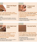 Leather And Vinyl Repair Kit 21 Piece With Fast Application And Mixable Colors instruction steps for repair process