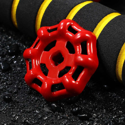 Red Cast Iron Valve Wheel Handles 10 Pack Flat Bottom Shutoff Knobs With Reliable Sealing And Unobstructed Fluid Flow