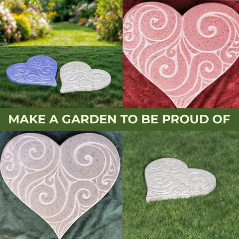 Heart Shaped Concrete Pathmaker Mold For DIY Garden Walkway Pavers And Stepping Stones ABS 2mm Durable Cement Mold design
