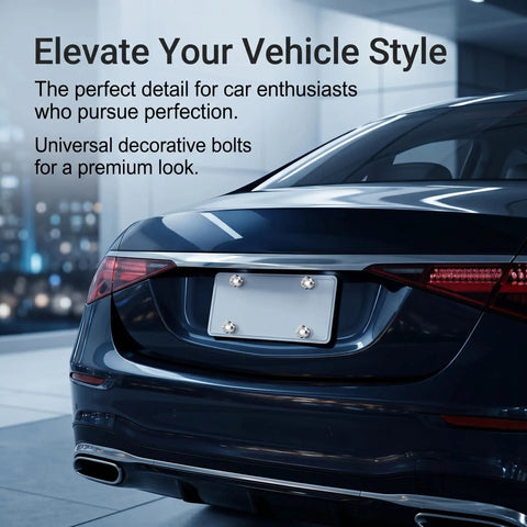 Spiff Up Your Whip With Dazzling Rhinestone License Plate Screws And Dope Bling Bolt Covers on luxury vehicle rear.