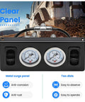 Panel Paddle Valve Switch With Two Air Suspension Pressure Gauges And Fittings For Car Air Bag System displayed with metal panel and dual dials.