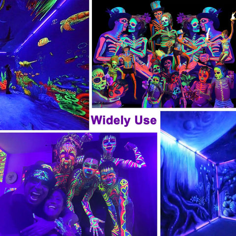 Get Your Party Started With These 4 Pack LED Black Light Bars That Deliver Powerful UV Glow For Indoor Halloween Events