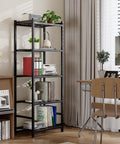 Space Saving 5 Tier Metal Shelving Unit With Self Leveling Feet Hella Sturdy Wire Rack Organizer For Garage Kitchen Pantry Closet Black in modern home setting.