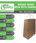 Super Handy Small Brown Kraft Paper Bags With Handles In A Bulk 500 Pack Made From Recycled Eco Friendly Material