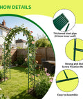Sturdy Metal Garden Arch Trellis For Climbing Plants Dual Shape Design 55.1 By 94.5 Inches Or 91.2 By 76.8 Inches Easy Assembly Outdoor Arbor