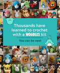 Collage of crochet animals made with Minecraft Crochet Kit for Adults and Beginners, Easy Starter Project with Prestarted Yarn.