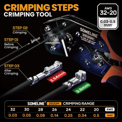 Pro Grade Crimp Tool Connector Kit With JST XH 2.5mm And Dupont 2.54mm Connector Set, crimping steps for wire connectors
