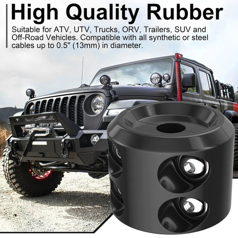 Bfxm Rubber Winch Cable Stopper With Allen Wrench For Cable Protection Reduce Damage To Bumper During Winch Operations High Quality Safety Gear Accessory close-up on high-quality rubber design.