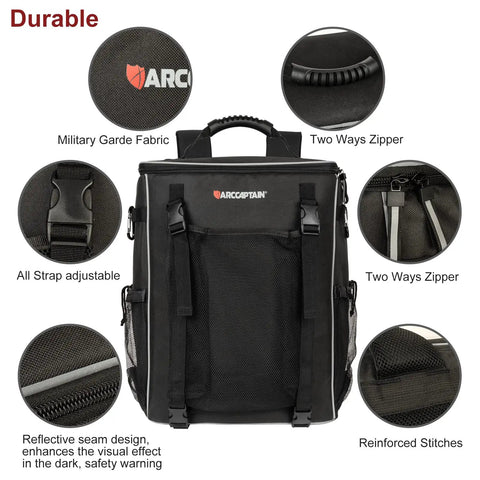Front view of Welding Tools Backpack With Ultra Lightweight Design, showing military-grade fabric, adjustable straps, and durable zippers.