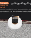 Under Desk Electric Heated Floor Mats Toe Warmer 110V for Office and Home with temperature control display and foot switch.