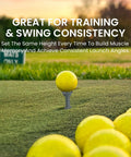 Unbreakable Rubber Golf Tee With Adjustable Height From 2.1 To 2.9 Inches on grass mat with multiple yellow golf balls