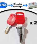 Top Lid Lock And Key Set For GV25 GV18 Gumball And Candy Machines Replacement Kit One Quarter Inch Thread 2 Piece Easy Install