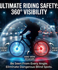 Cyclist with visible Rechargeable Bike Wheel Lights With Nine Colors And Twenty One Lighting Modes LED Bicycle Tire Lights