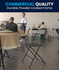 Hercules Set Of 10 Indoor Outdoor Heavy Duty Plastic Folding Chairs, 650 Lb Static Weight Capacity in event setting.