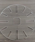10 Inch Caliber Clock Router Template Guide Rock Solid Acrylic Jig for Heavy Duty Woodworking with center square pocket.