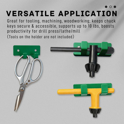 Heavy Duty Magnetic Chuck Key Holder 2 Pack Hella Secure Mounts On Drill Presses Lathes And Mills With Greaseproof Teflon Coat keeping tools organized.