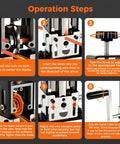 Operation steps for Professional Grade Hella Fast Drill Powered Wire Stripper For Scrap Copper, showing wire adjustment and settings.