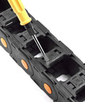 Open Type Drag Chain Cable Carrier With End Connectors R75 35x50mm, L1000mm Length, screwdriver adjusting section