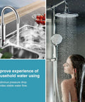 Image showing kitchen sink with running water and shower with flowing water, highlighting stable water flow for household use.