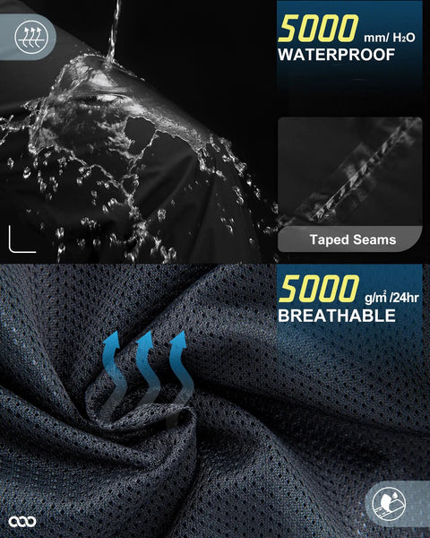 Women's Lightweight Waterproof Rain Pants With Mesh Lining For Breathability Fully Sealed Seams Windproof in black material display