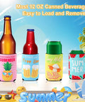 18 Pack Funny Can Cooler Sleeves Set With Collapsible Beer And Bottle Sleeves In Bold Colors For Summer Beach Parties Display