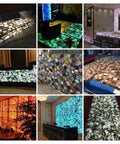 Collage of stunning malachite stone surfaces, showcasing various designs, colors, and finishes in décor settings.