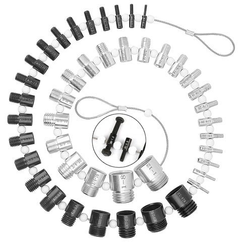 Nut And Bolt Thread Checker Tool For Fast, Accurate Standard And Metric Threads, SAE Male Female Gauge Set arranged