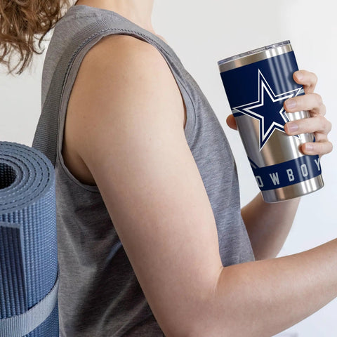 Make Every Sip Hit Different With This Dope 20 Oz Stainless Steel Tumbler Featuring double wall insulation and secure lid for Dallas Cowboys.