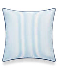 Coastal Hampton Style Outdoor Indoor Pillow Cover 20x20 Water Resistant Blue Stripe for Backyard Patio and Couch Decor with Invisible Zipper