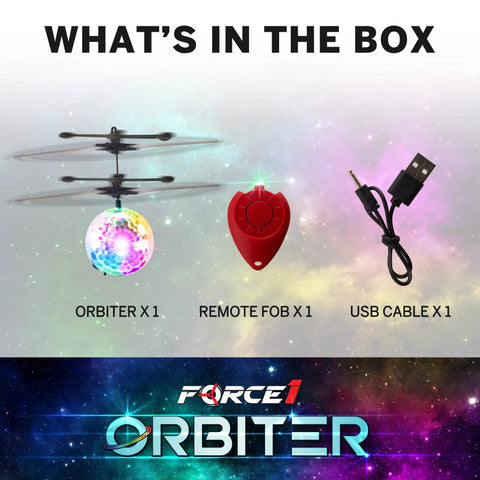 Contents of Indoor Hand Operated Flying Orb Ball Toy For Kids With LED Lights Remote Control Mini UFO Drone