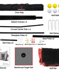Heavy Duty Golf Hitting Net For Backyard Practice Indoor Outdoor 10 Ft Wide 7 Ft High 3 Ft Deep With Ball Return set components