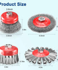 Wire cup brushes from 12 Piece Wire Wheel Brush Set For Four And A Half Inch Angle Grinders With Five Eight Eleven UNC Arbor.