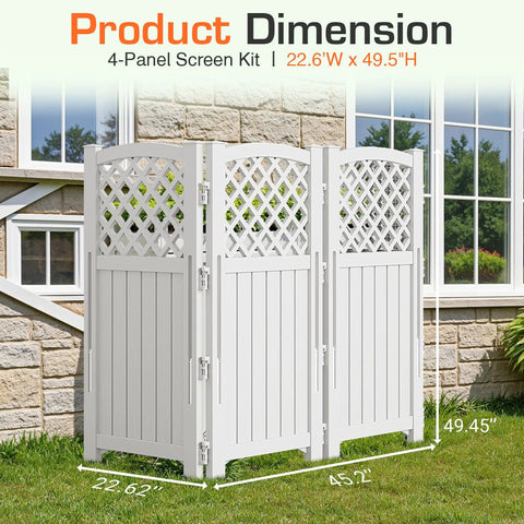 Outdoor Privacy Fence Screen With Lattice Mesh Panels For Yard Patio Backyard Conceals Air Conditioners Trash Cans
