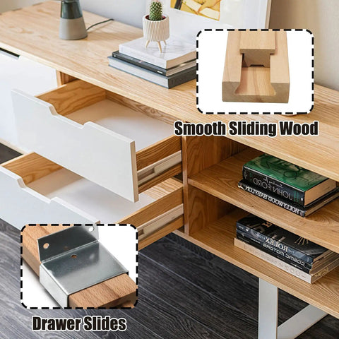 Killer Strength Wood Drawer Slides 16 Inch Bottom Mount Heavy Duty Beech Hardwood with visible smooth gliding drawers.