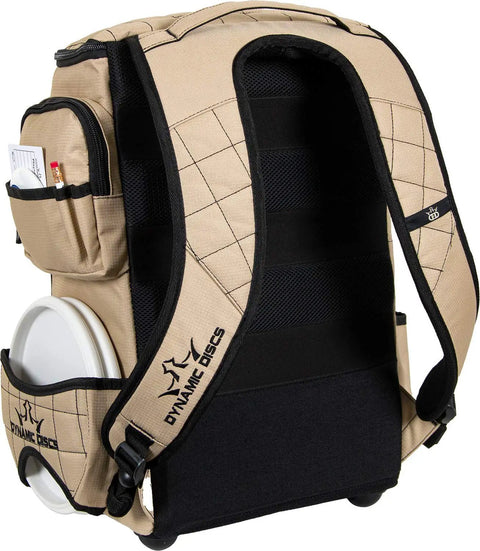 Ranger Disc Golf Backpack For Over Twenty Discs With Quick Access Pocket Water Bottle Holder Retriever Holster in Sandstone