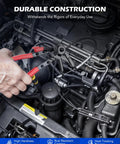 Orion Motor Tech long-reach hose clamp pliers with red handles in use inside a car engine bay.